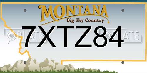 7XTZ84 Montana License Plate
