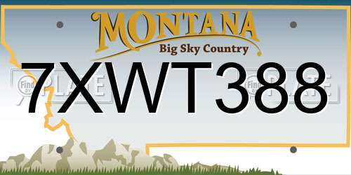 7XWT388 Montana License Plate