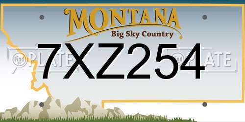 7XZ254 Montana License Plate