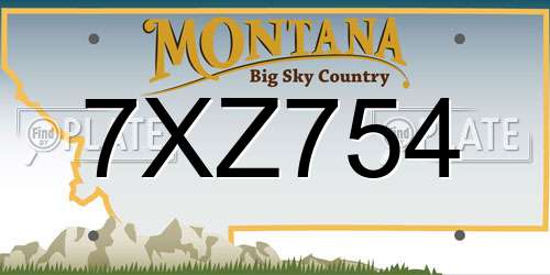 7XZ754 Montana License Plate