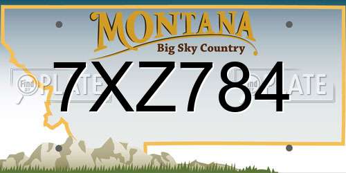 7XZ784 Montana License Plate