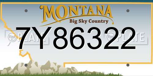 7Y86322 Montana License Plate