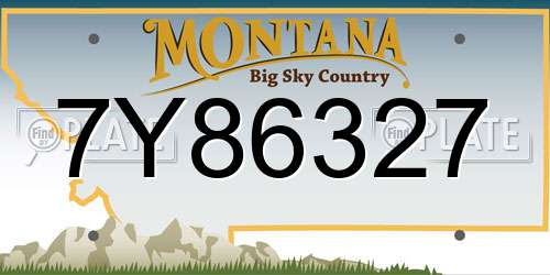 7Y86327 Montana License Plate