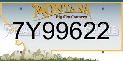 7Y99622 Montana License Plate