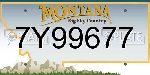 7Y99677 Montana License Plate
