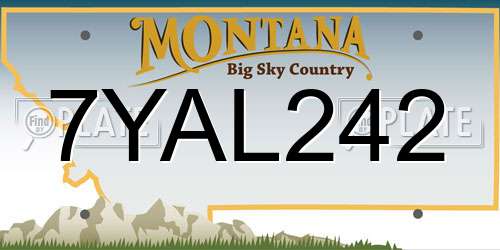 7YAL242 Montana License Plate