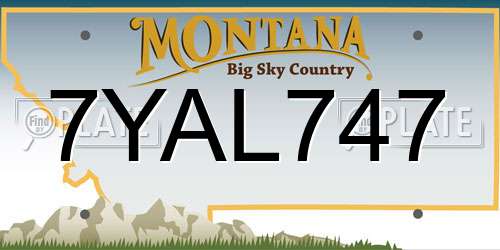 7YAL747 Montana License Plate