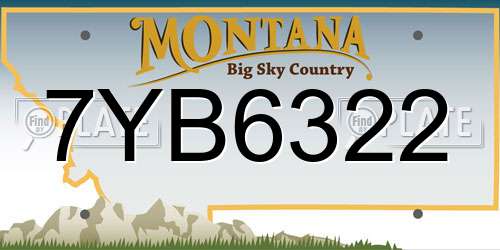 7YB6322 Montana License Plate