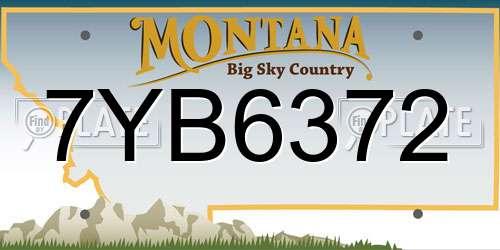 7YB6372 Montana License Plate