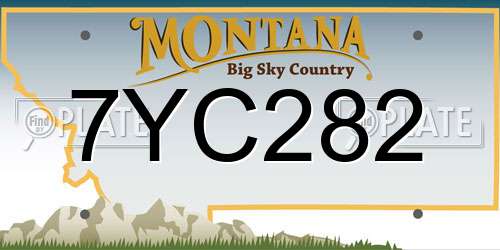 7YC282 Montana License Plate
