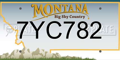 7YC782 Montana License Plate