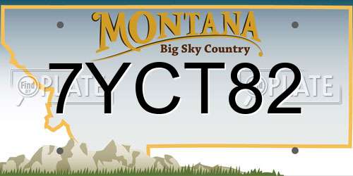 7YCT82 Montana License Plate