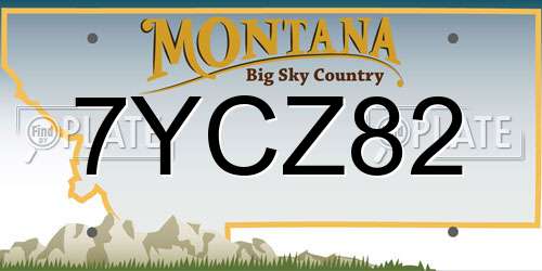 7YCZ82 Montana License Plate