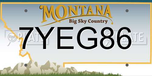 7YEG86 Montana License Plate