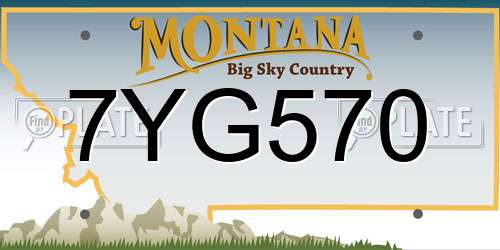 7YG570 Montana License Plate