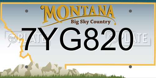 7YG820 Montana License Plate