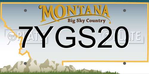 7YGS20 Montana License Plate