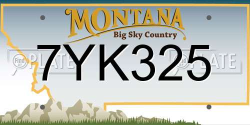 7YK325 Montana License Plate