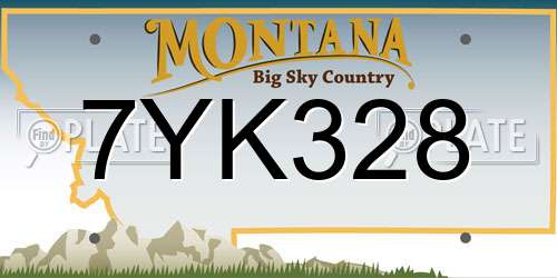 7YK328 Montana License Plate