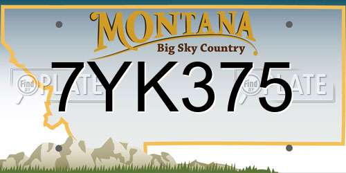 7YK375 Montana License Plate