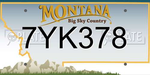 7YK378 Montana License Plate
