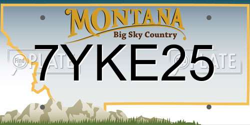 7YKE25 Montana License Plate