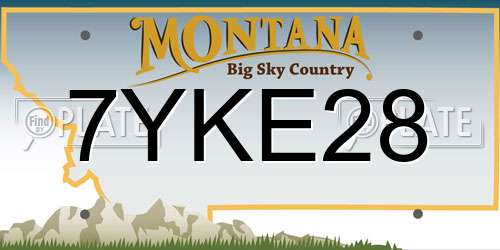 7YKE28 Montana License Plate