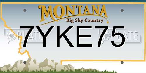 7YKE75 Montana License Plate