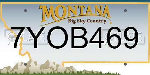 7YOB469 Montana License Plate