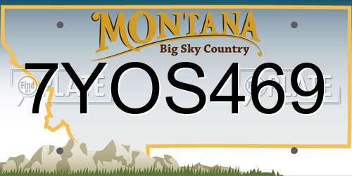 7YOS469 Montana License Plate