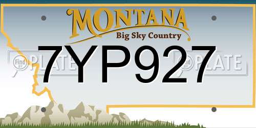 7YP927 Montana License Plate