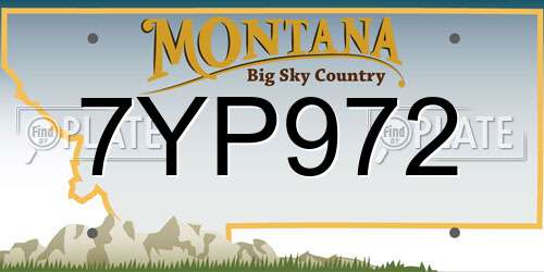 7YP972 Montana License Plate