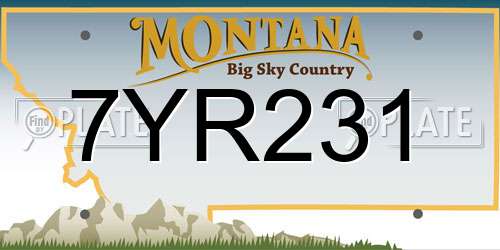 7YR231 Montana License Plate