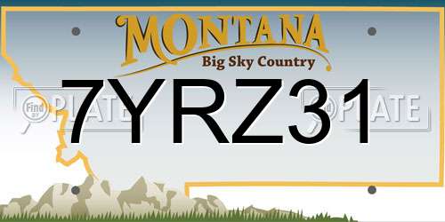 7YRZ31 Montana License Plate