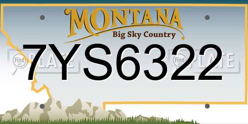 7YS6322 Montana License Plate