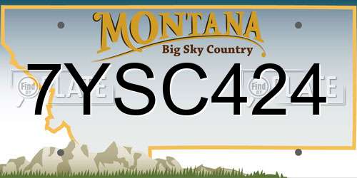 7YSC424 Montana License Plate