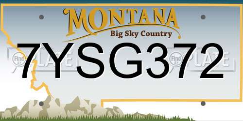 7YSG372 Montana License Plate