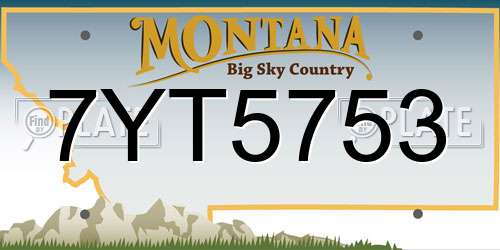 7YT5753 Montana License Plate