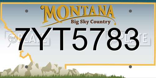 7YT5783 Montana License Plate