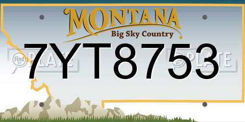 7YT8753 Montana License Plate