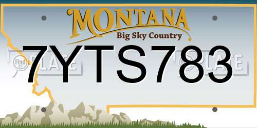 7YTS783 Montana License Plate