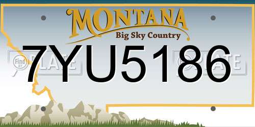 7YU5186 Montana License Plate