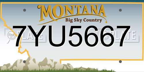 7YU5667 Montana License Plate
