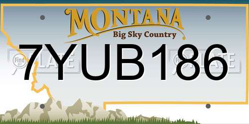 7YUB186 Montana License Plate