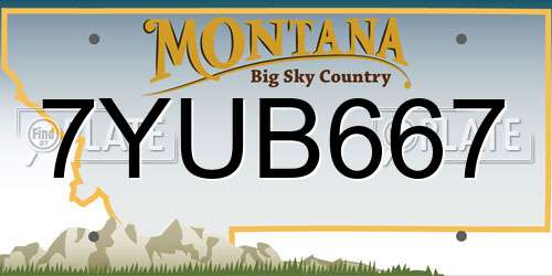 7YUB667 Montana License Plate
