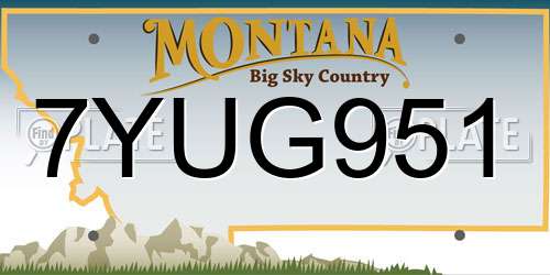 7YUG951 Montana License Plate
