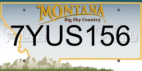 7YUS156 Montana License Plate