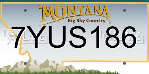 7YUS186 Montana License Plate