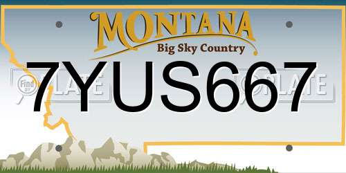 7YUS667 Montana License Plate