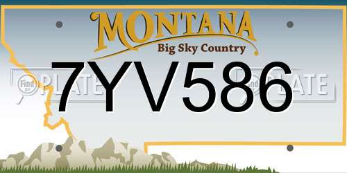 7YV586 Montana License Plate